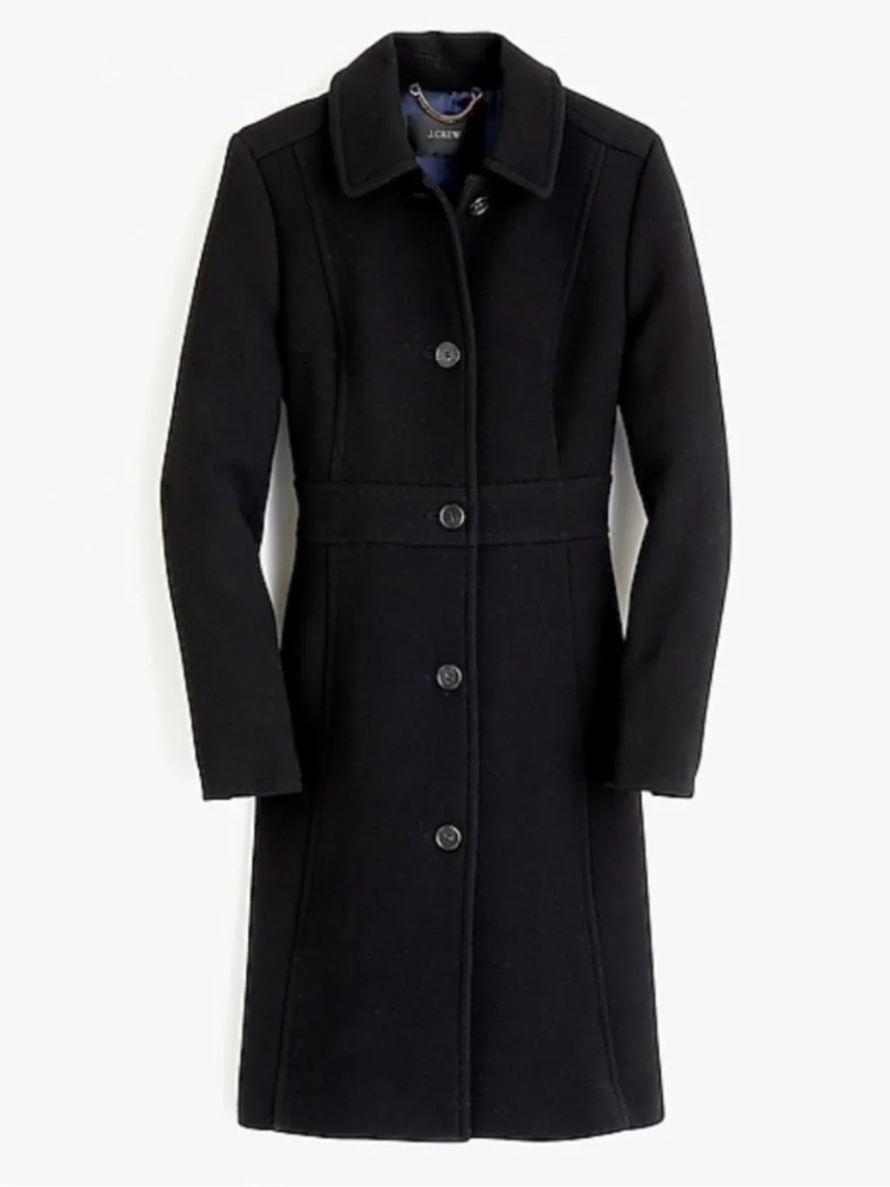 J. Crew Classic Lady Day Coat - Italian Double-Cloth Wool in Black - Picture 3 of 9